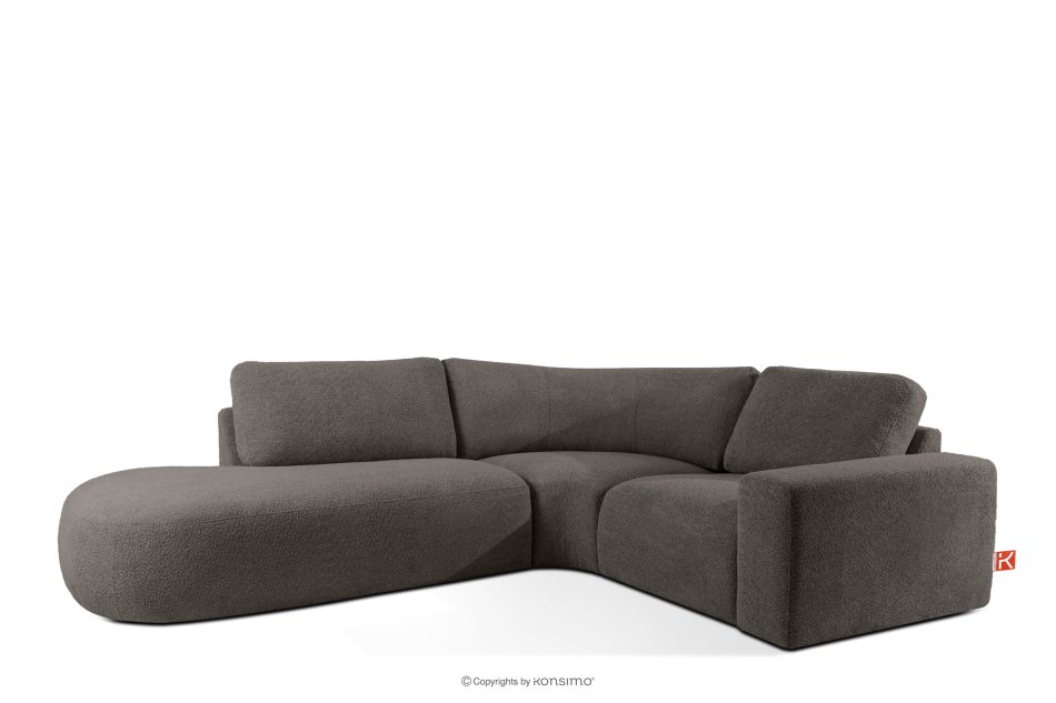 ZUCCO Modulares Ecksofa aus Bouclé-Stoff, links, dunkelbraun dunkelbraun - Foto 2