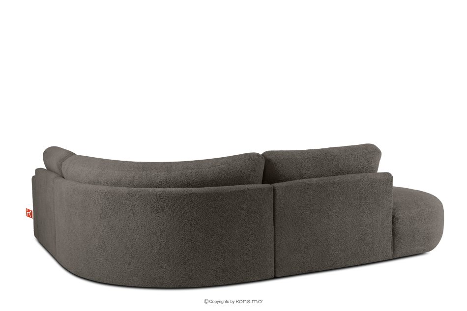 ZUCCO Modulares Ecksofa aus Bouclé-Stoff, links, dunkelbraun dunkelbraun - Foto 3