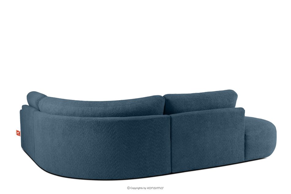 ZUCCO Modulares Ecksofa aus Bouclé-Stoff, links, dunkelblau dunkelblau - Foto 3