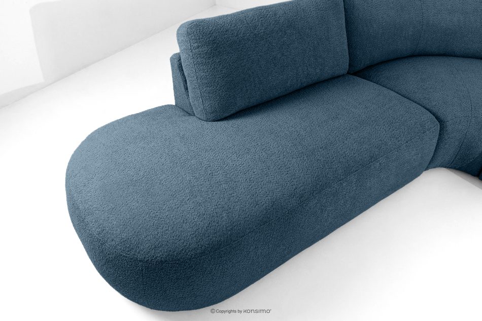 ZUCCO Modulares Ecksofa aus Bouclé-Stoff, links, dunkelblau dunkelblau - Foto 10
