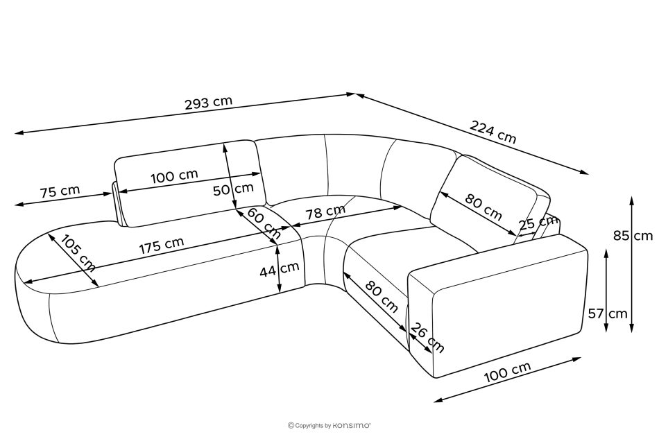 ZUCCO Modulares Ecksofa aus Bouclé-Stoff, links, braun braun - Foto 12