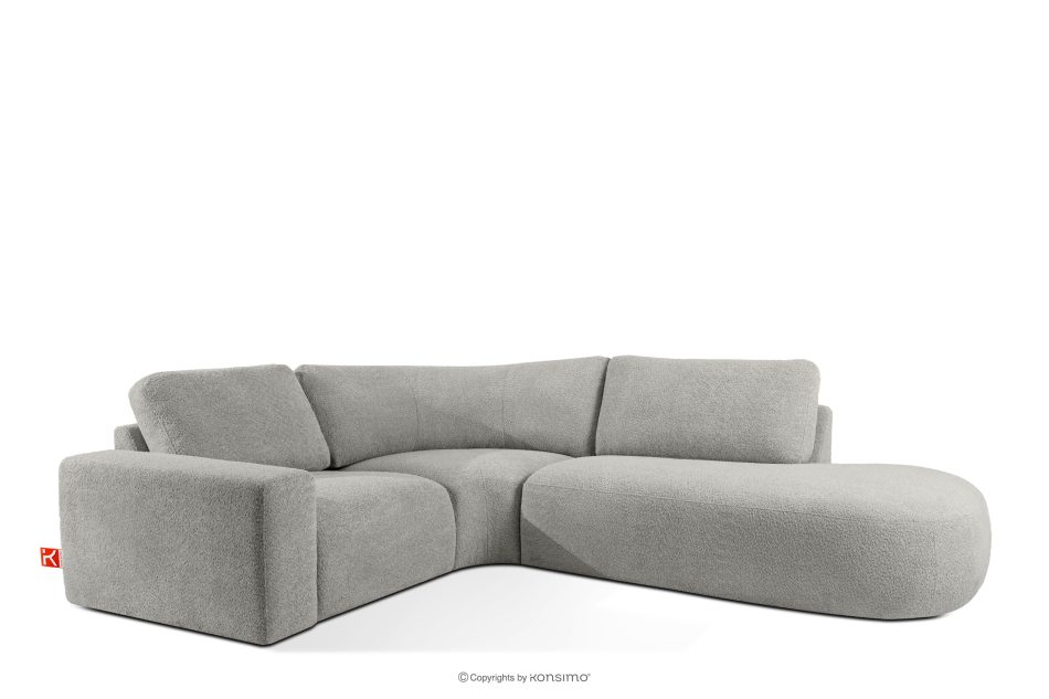 ZUCCO Modulares Ecksofa aus Bouclé-Stoff, rechts, hellgrau hellgrau - Foto 2