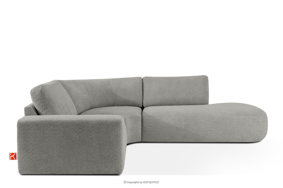 ZUCCO Modulares Ecksofa aus Bouclé-Stoff rechts dunkelgrau dunkelgrau - Foto 0