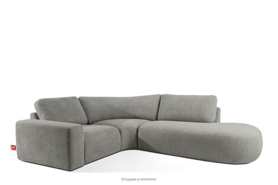 ZUCCO Modulares Ecksofa aus Bouclé-Stoff rechts dunkelgrau dunkelgrau - Foto 2