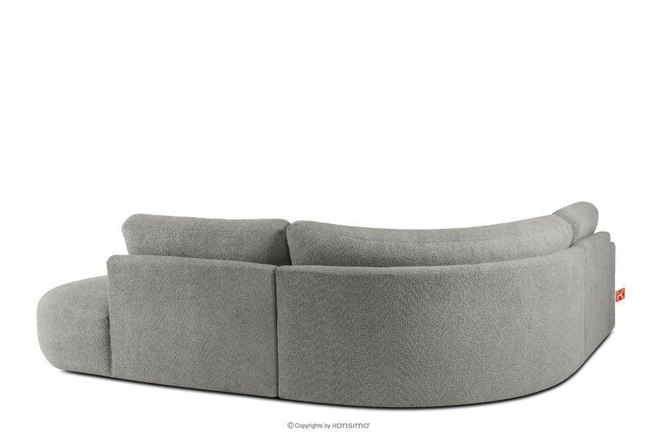 ZUCCO Modulares Ecksofa aus Bouclé-Stoff rechts dunkelgrau dunkelgrau - Foto 3