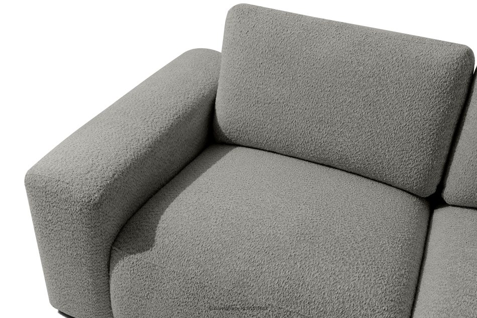 ZUCCO Modulares Ecksofa aus Bouclé-Stoff rechts dunkelgrau dunkelgrau - Foto 4
