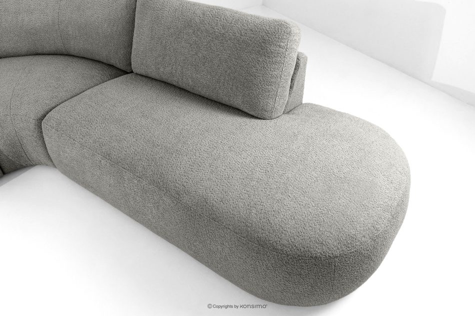 ZUCCO Modulares Ecksofa aus Bouclé-Stoff rechts dunkelgrau dunkelgrau - Foto 10