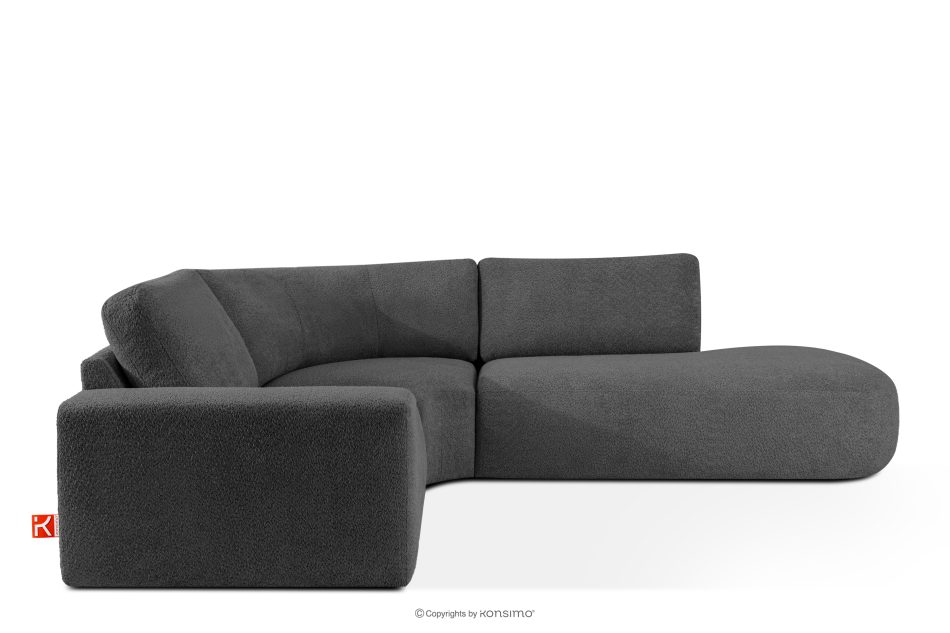 ZUCCO Modulares Ecksofa aus Bouclé-Stoff rechts graphitfarben graphit - Foto 0