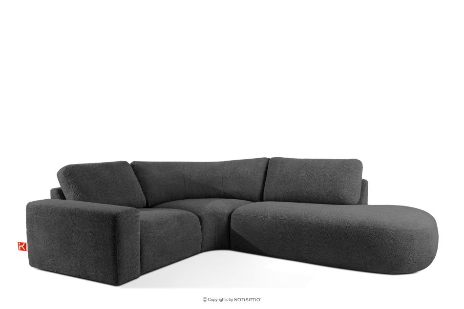 ZUCCO Modulares Ecksofa aus Bouclé-Stoff rechts graphitfarben graphit - Foto 2
