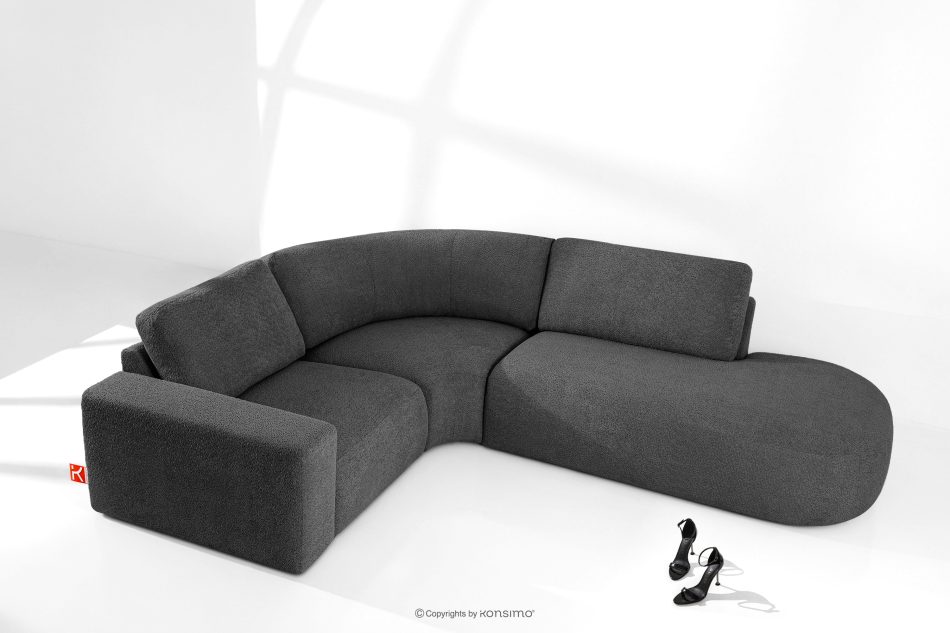ZUCCO Modulares Ecksofa aus Bouclé-Stoff rechts graphitfarben graphit - Foto 1