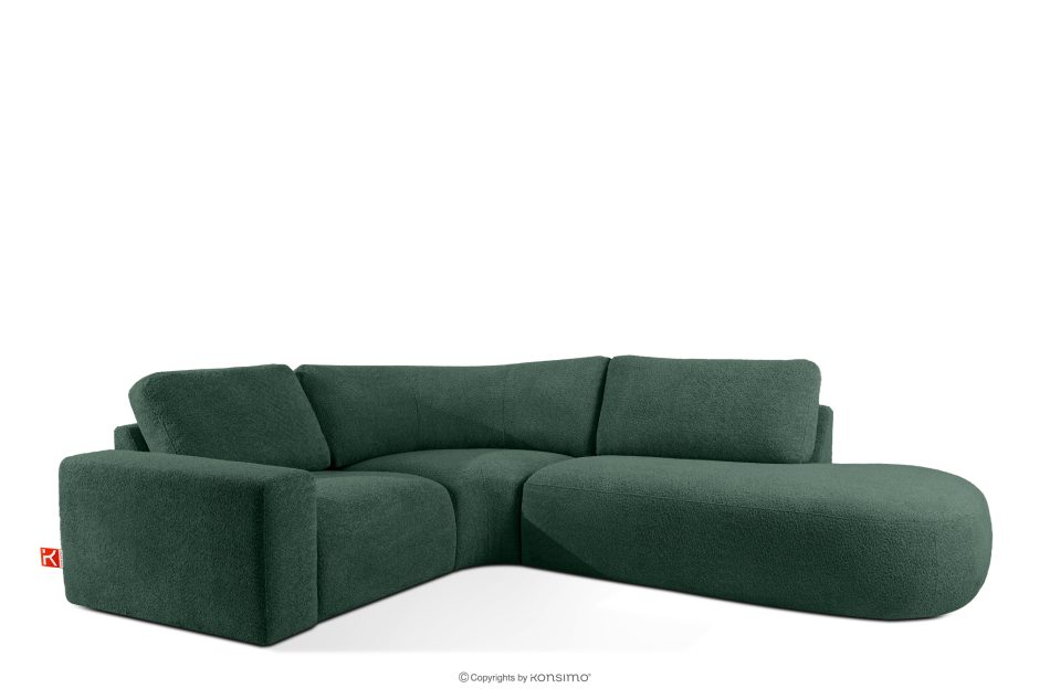 ZUCCO Modulares Ecksofa aus Bouclé-Stoff rechts grün grün - Foto 2