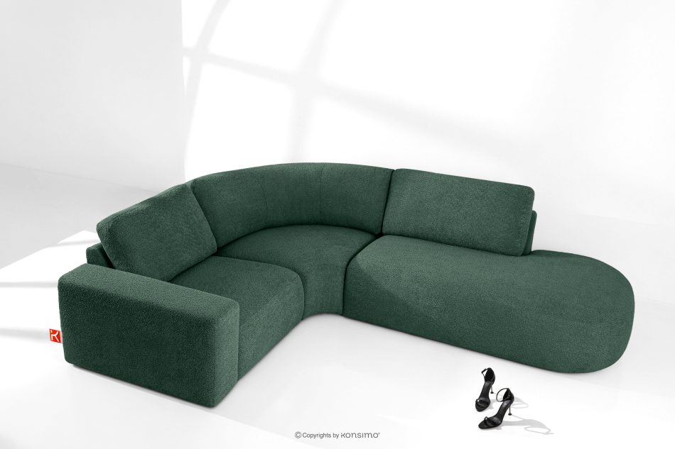 ZUCCO Modulares Ecksofa aus Bouclé-Stoff rechts grün grün - Foto 1