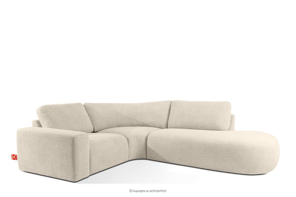 ZUCCO Modulares Ecksofa aus Bouclé-Stoff, rechts, hellbeige hellbeige - Foto 2