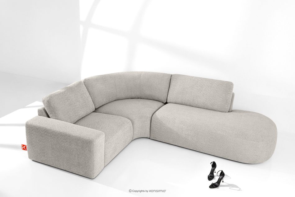 ZUCCO Modulares Ecksofa aus Bouclé-Stoff, rechts, braun braun - Foto 1