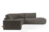 Modulares Ecksofa aus Bouclé-Stoff rechts dunkelbraun