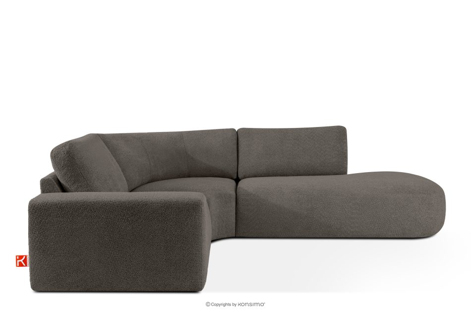 ZUCCO Modulares Ecksofa aus Bouclé-Stoff rechts dunkelbraun dunkelbraun - Foto 0