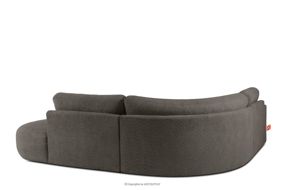 ZUCCO Modulares Ecksofa aus Bouclé-Stoff rechts dunkelbraun dunkelbraun - Foto 3