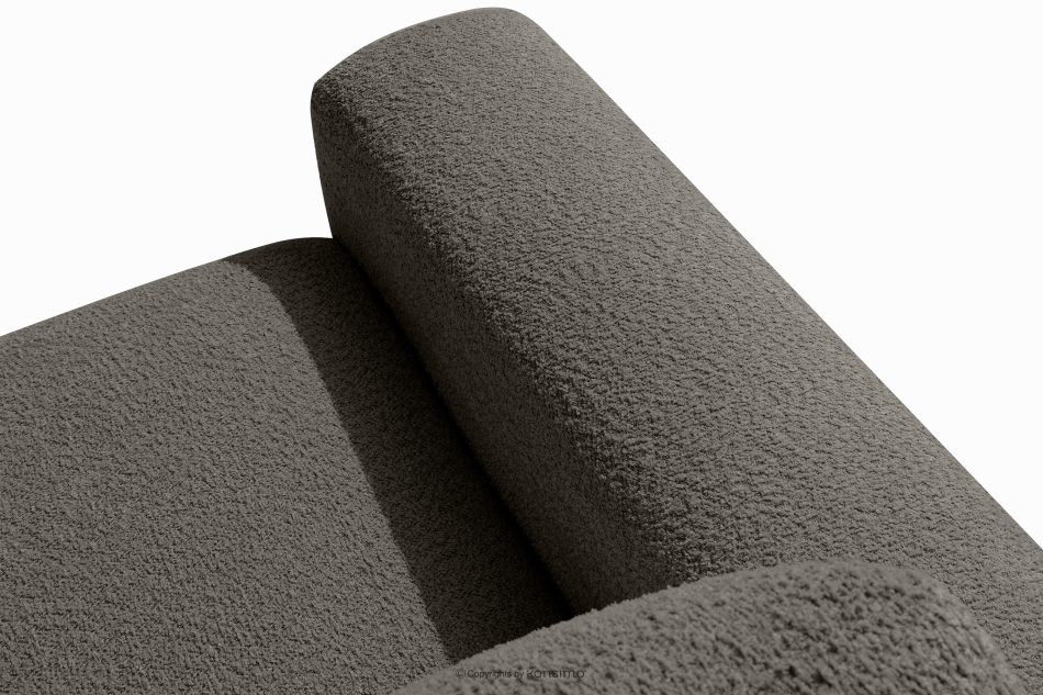 ZUCCO Modulares Ecksofa aus Bouclé-Stoff rechts dunkelbraun dunkelbraun - Foto 8