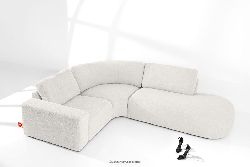 ZUCCO Modulares Ecksofa aus Bouclé-Stoff, rechts, ecru ecru - Foto 1