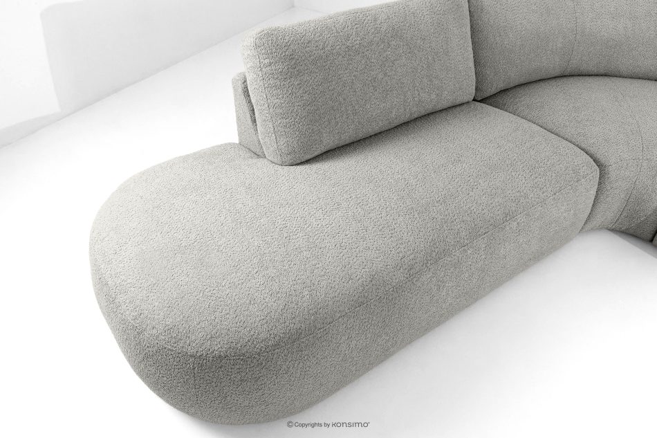 ZUCCO Modulares Ecksofa in organischer Form Bouclé-Stoff links hellgrau hellgrau - Foto 10
