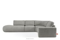 Modulares Ecksofa in organischer Form Bouclé-Stoff links dunkelgrau