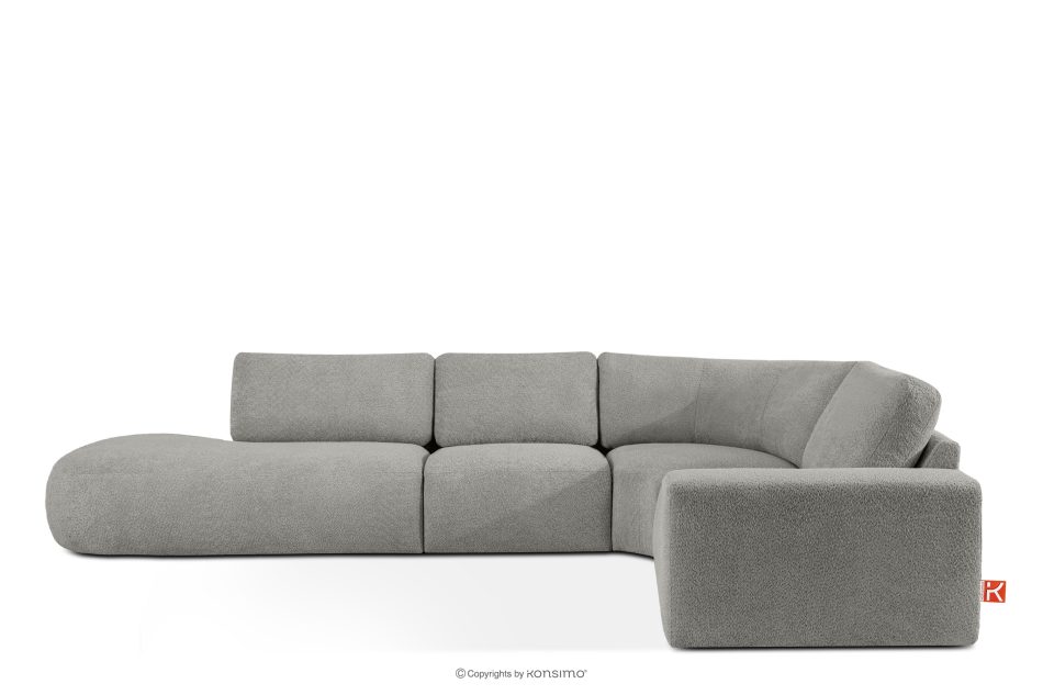 ZUCCO Modulares Ecksofa in organischer Form Bouclé-Stoff links dunkelgrau dunkelgrau - Foto 0