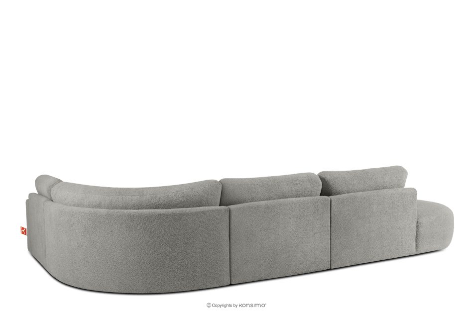 ZUCCO Modulares Ecksofa in organischer Form Bouclé-Stoff links dunkelgrau dunkelgrau - Foto 3