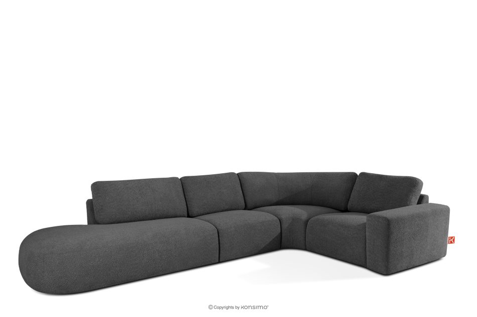 ZUCCO Modulares Ecksofa in organischer Form Bouclé-Stoff links graphit graphit - Foto 2