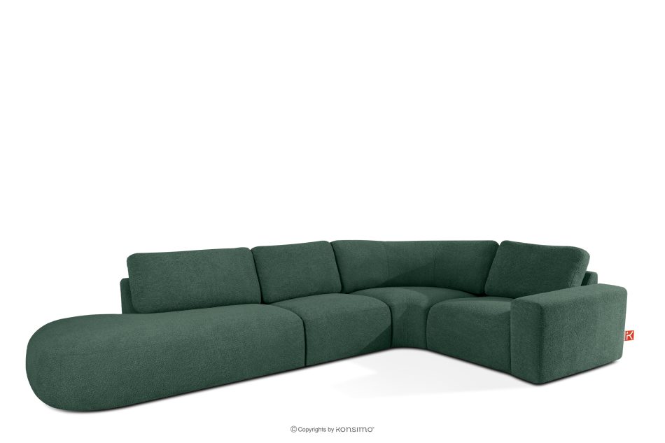 ZUCCO Modulares Ecksofa in organischer Form Bouclé-Stoff links grün grün - Foto 2