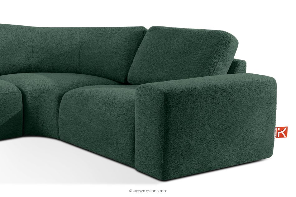 ZUCCO Modulares Ecksofa in organischer Form Bouclé-Stoff links grün grün - Foto 5