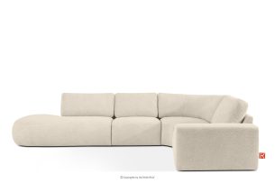 ZUCCO, https://konsimo.de/kollektion/zucco/ Modulares Ecksofa in organischer Form Bouclé-Stoff links hellbeige hellbeige - Foto