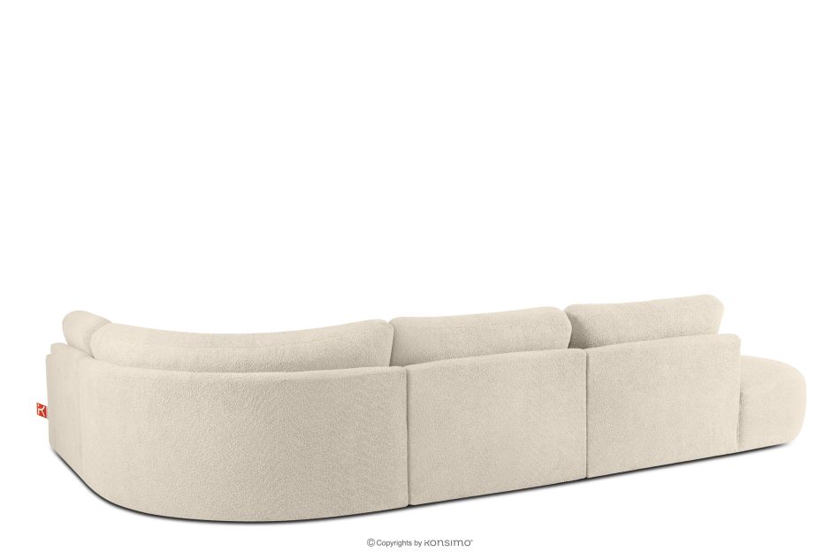 ZUCCO Modulares Ecksofa in organischer Form Bouclé-Stoff links hellbeige hellbeige - Foto 3