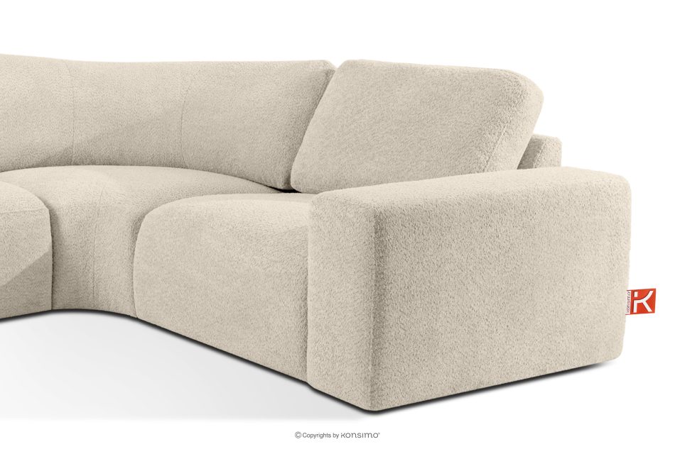 ZUCCO Modulares Ecksofa in organischer Form Bouclé-Stoff links hellbeige hellbeige - Foto 5
