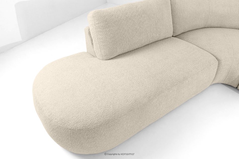 ZUCCO Modulares Ecksofa in organischer Form Bouclé-Stoff links hellbeige hellbeige - Foto 10