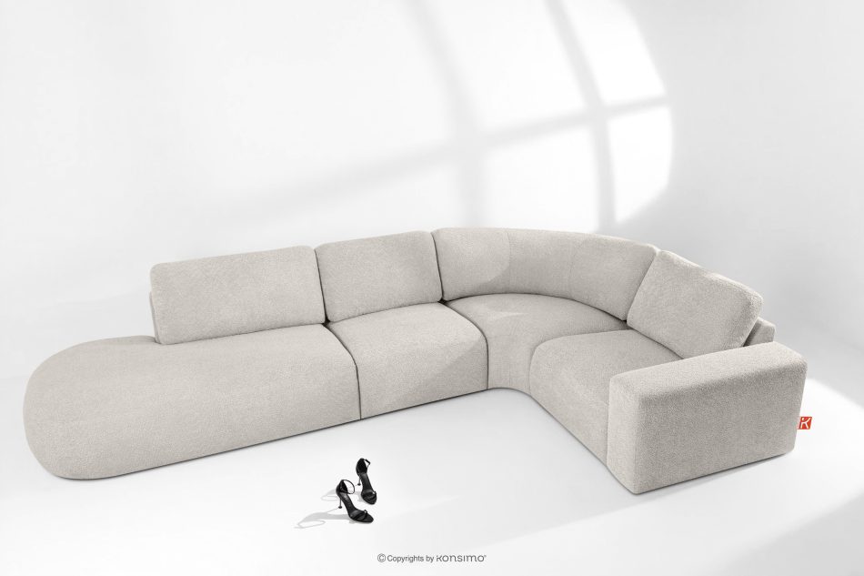 ZUCCO Modulares Ecksofa in organischer Form Bouclé-Stoff links braun braun - Foto 1