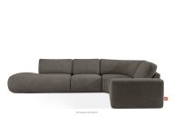 Modulares Ecksofa in organischer Form Bouclé-Stoff links dunkelbraun