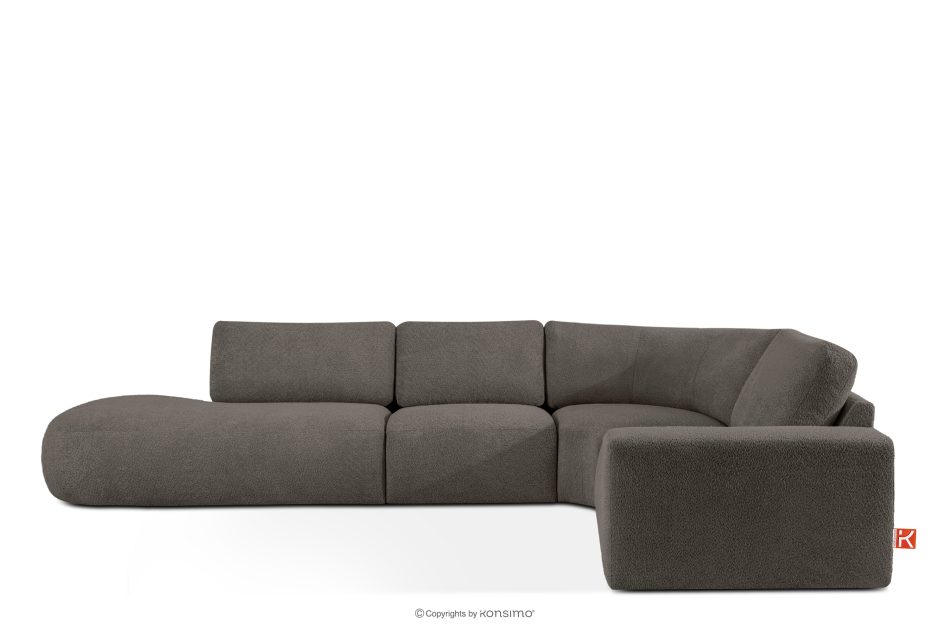 ZUCCO Modulares Ecksofa in organischer Form Bouclé-Stoff links dunkelbraun dunkelbraun - Foto 0