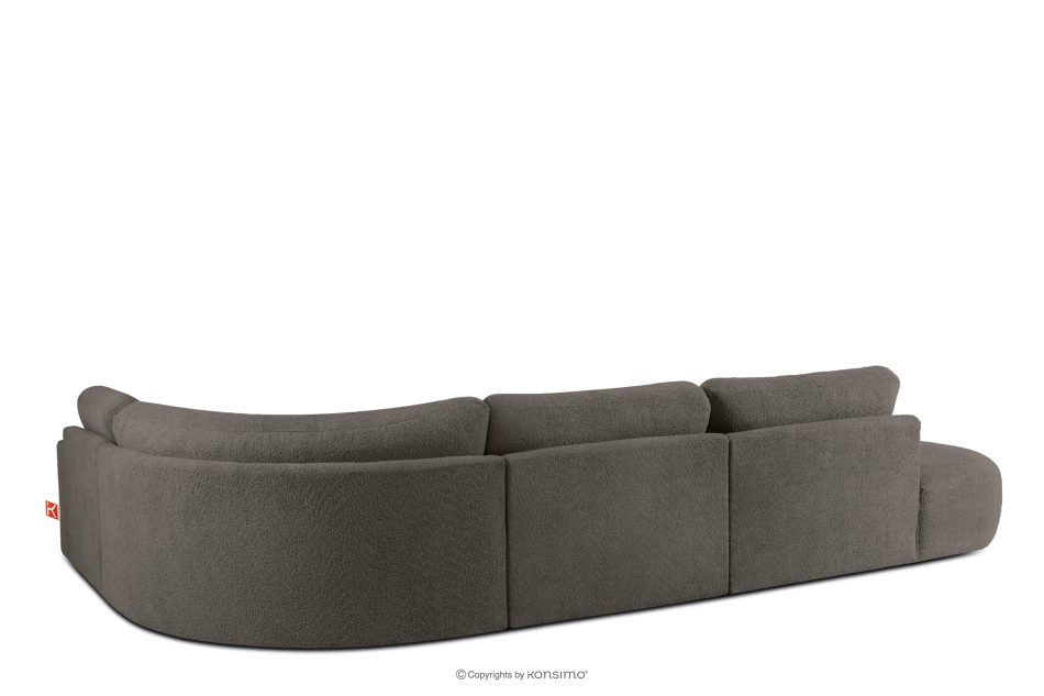 ZUCCO Modulares Ecksofa in organischer Form Bouclé-Stoff links dunkelbraun dunkelbraun - Foto 3