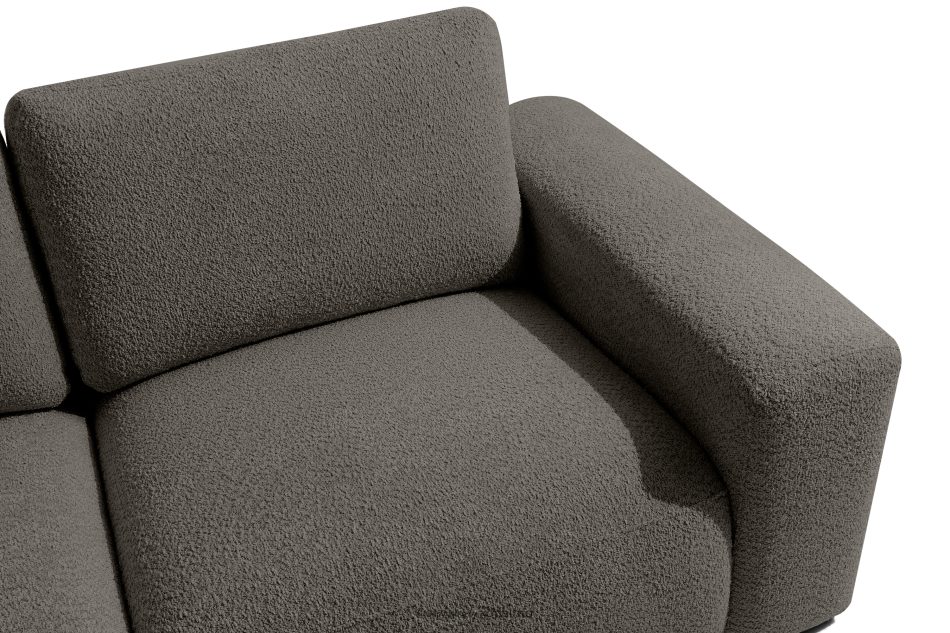 ZUCCO Modulares Ecksofa in organischer Form Bouclé-Stoff links dunkelbraun dunkelbraun - Foto 4