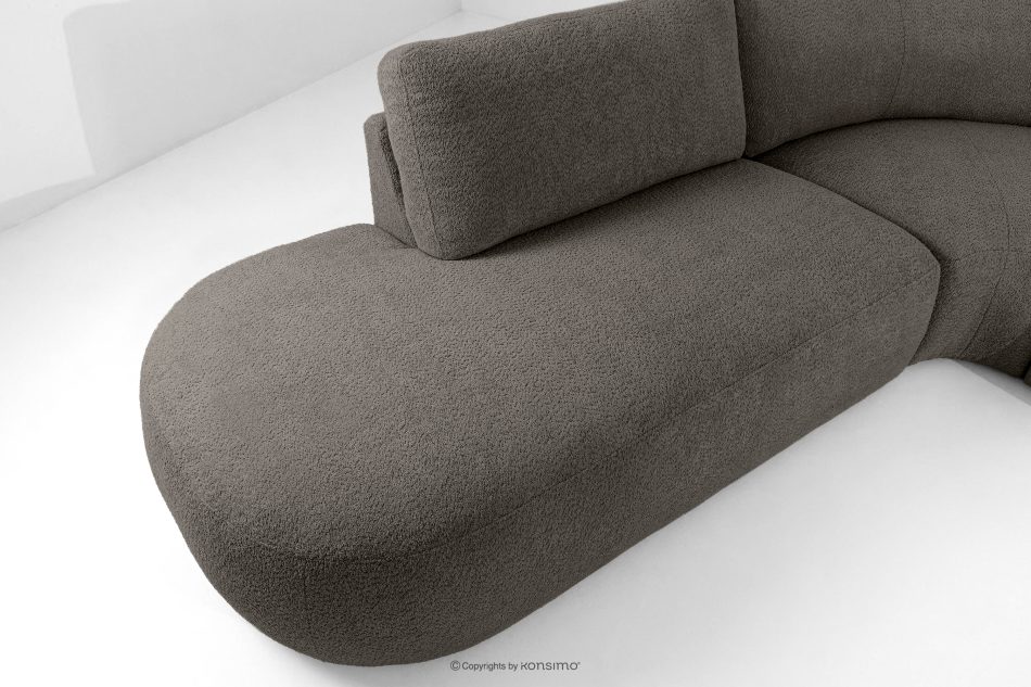 ZUCCO Modulares Ecksofa in organischer Form Bouclé-Stoff links dunkelbraun dunkelbraun - Foto 10