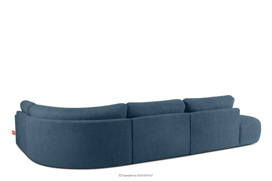 ZUCCO Modulares Ecksofa in organischer Form Bouclé-Stoff links dunkelblau dunkelblau - Foto 3