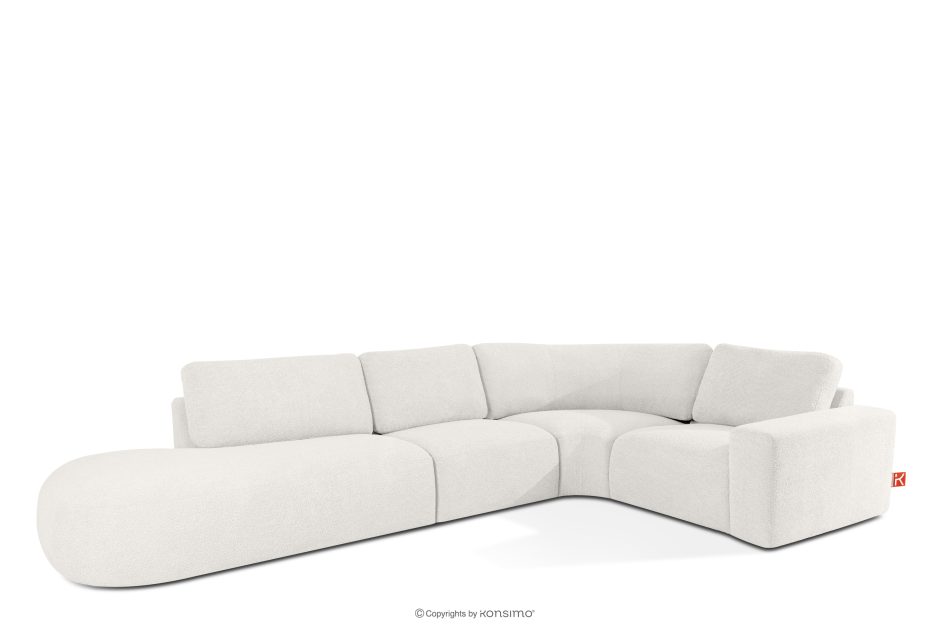 ZUCCO Modulares Ecksofa in organischer Form Bouclé-Stoff links ecru ecru - Foto 2