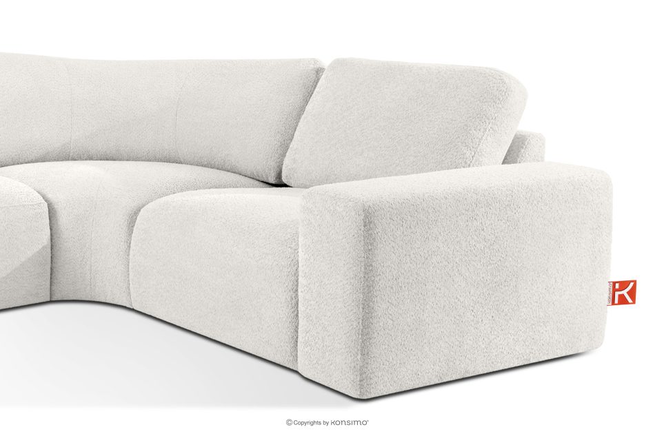 ZUCCO Modulares Ecksofa in organischer Form Bouclé-Stoff links ecru ecru - Foto 5