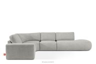 Modulares Ecksofa in organischer Form Bouclé-Stoff rechts hellgrau