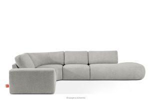 ZUCCO, https://konsimo.de/kollektion/zucco/ Modulares Ecksofa in organischer Form Bouclé-Stoff rechts hellgrau hellgrau - Foto