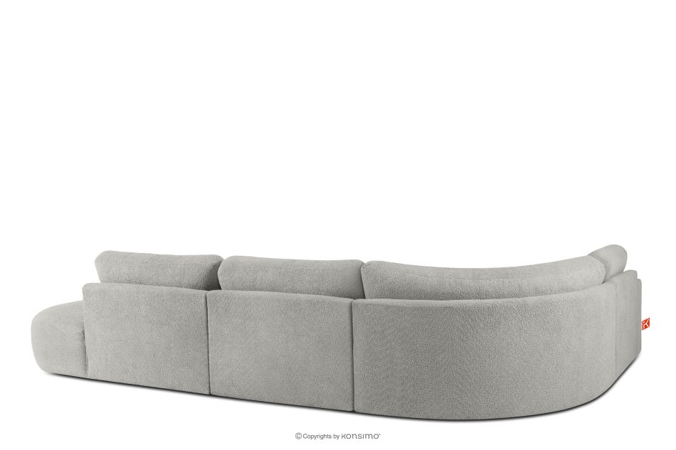 ZUCCO Modulares Ecksofa in organischer Form Bouclé-Stoff rechts hellgrau hellgrau - Foto 3