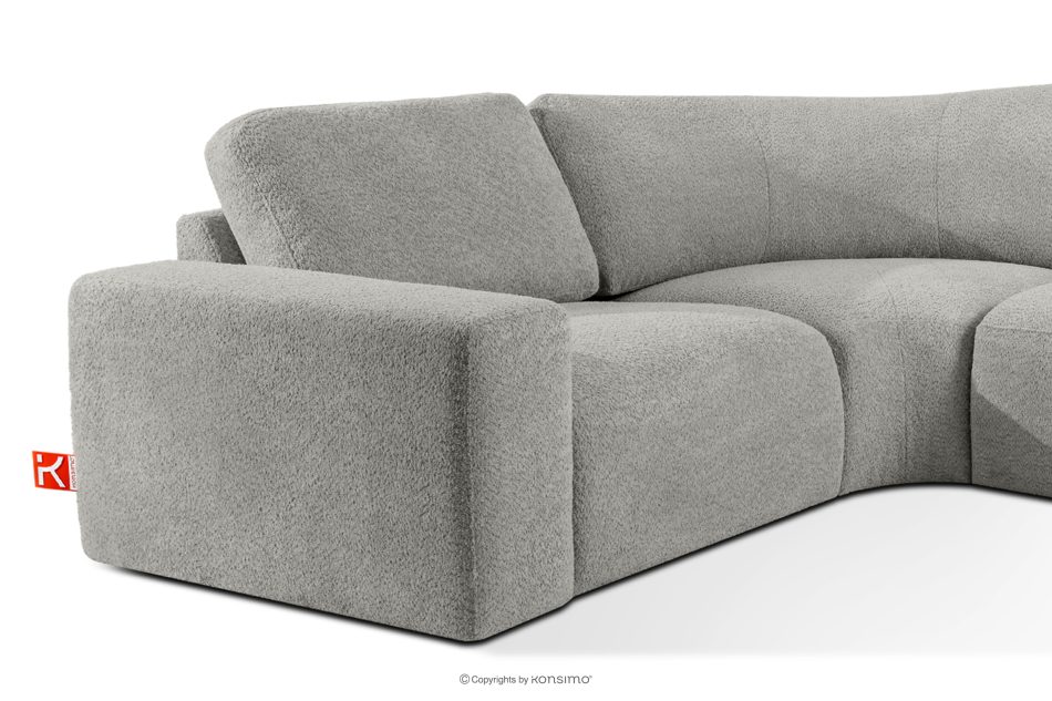 ZUCCO Modulares Ecksofa in organischer Form Bouclé-Stoff rechts hellgrau hellgrau - Foto 5