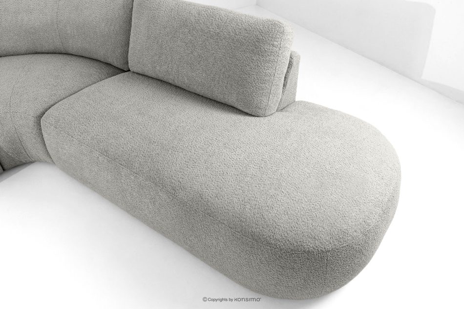 ZUCCO Modulares Ecksofa in organischer Form Bouclé-Stoff rechts hellgrau hellgrau - Foto 10