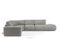 Modulares Ecksofa in organischer Form Bouclé-Stoff rechts dunkelgrau