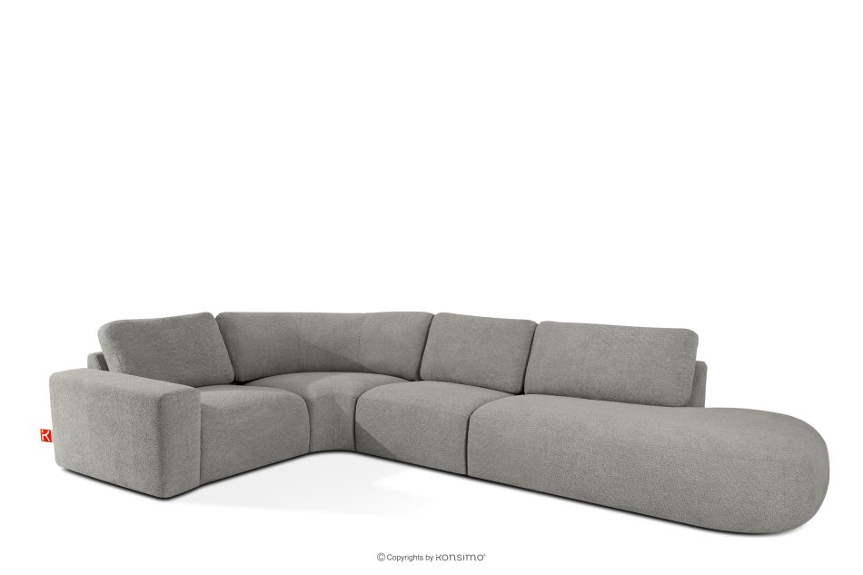 ZUCCO Modulares Ecksofa in organischer Form Bouclé-Stoff rechts dunkelgrau dunkelgrau - Foto 2